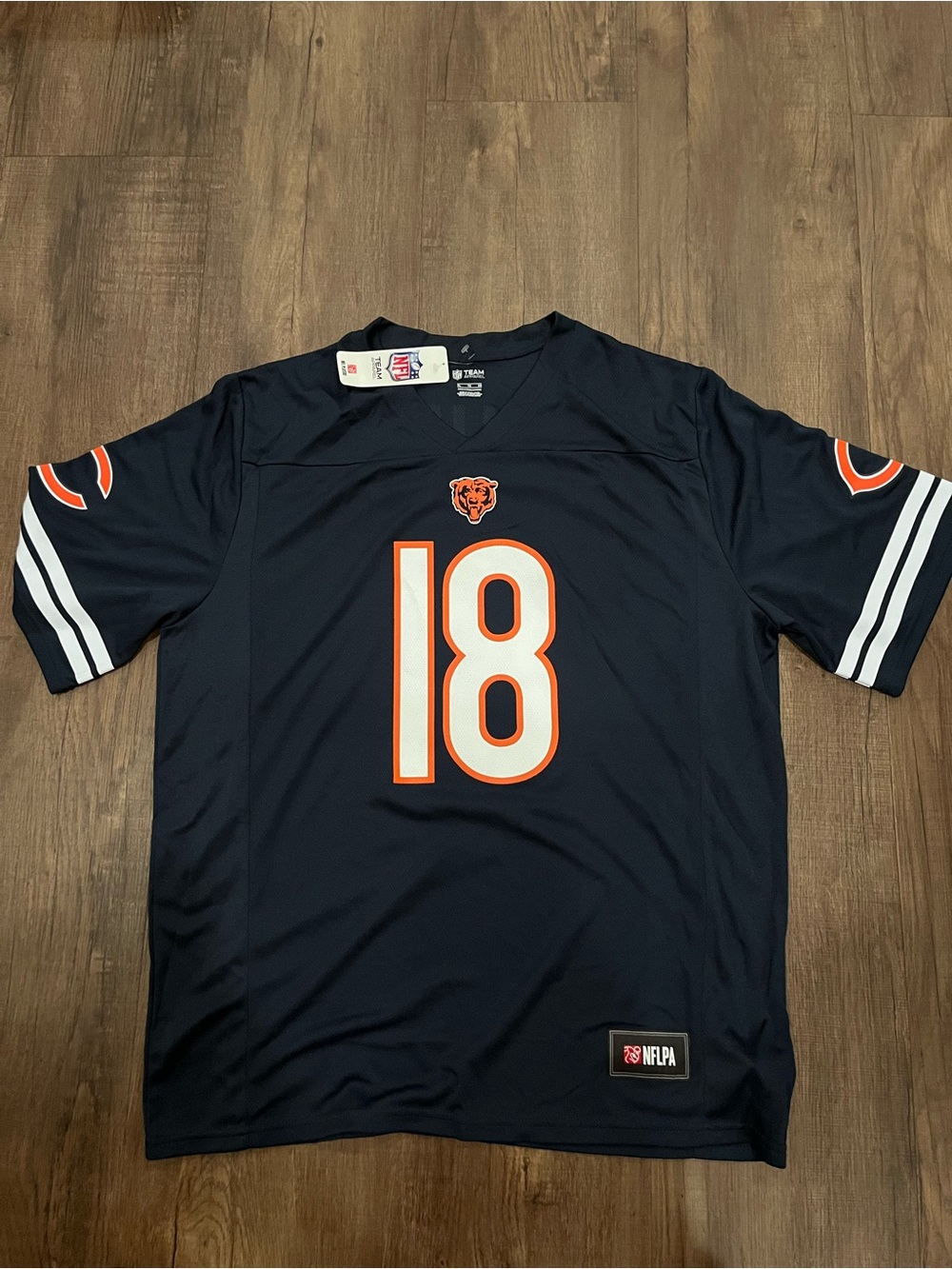 NFL Chicago Bears Navy Blue Orange #18 Jersey